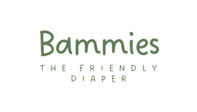 Bammies logo. "The friendly diaper".