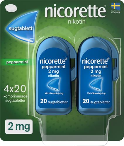 Köp Nicorette Pepparmint, komprimerad sugtablett 2 mg, 4 X 20 st