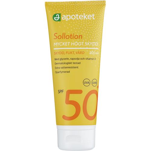 Apoteket Sollotion spf 50+, 200 ml