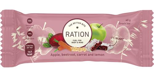 RATION Snackbar Äpple, Rödbeta, 40 g