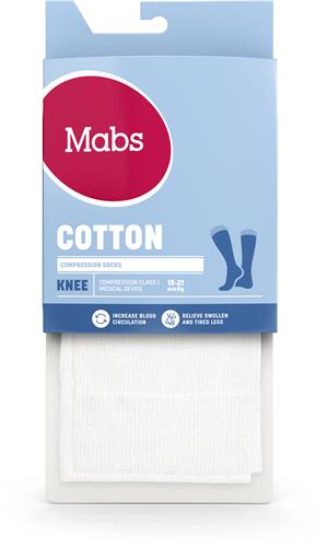 Mabs COTTON KNEE WHITE XXL, 1 par