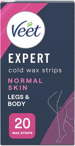 Veet Expert Vaxremsor Normal hud, ben & kropp, 20 st
