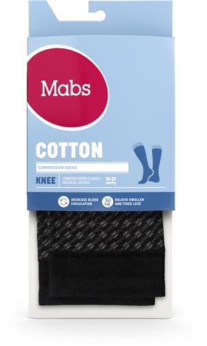 Mabs COTTON KNEE BLACK/GREY L, 1 par