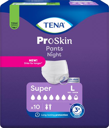 TENA PROSKIN PANTS Night Super L, 10 st